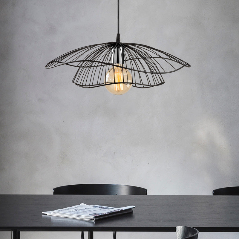 Yildo E27 metallic ceiling lamp in black color Φ50x111cm.