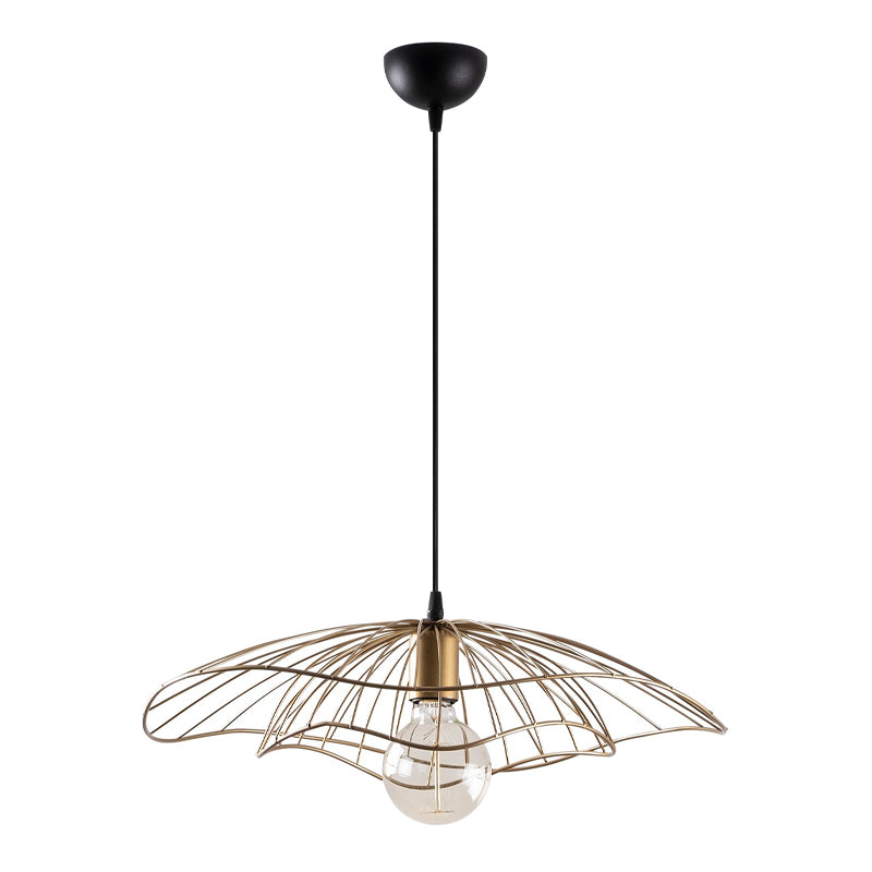 Yildo E27 metallic ceiling lamp in vintage gold color Φ50x111cm.