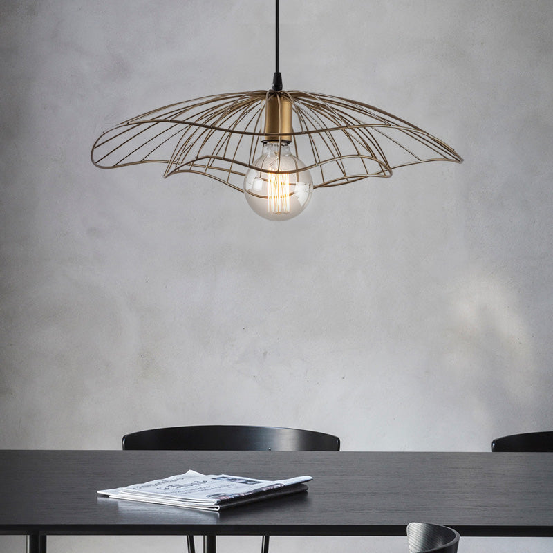 Yildo E27 metallic ceiling lamp in vintage gold color Φ50x111cm.