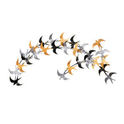 Метална стенна декорация Birds в черно, бронз и сребристо 137x1.5x62cm.