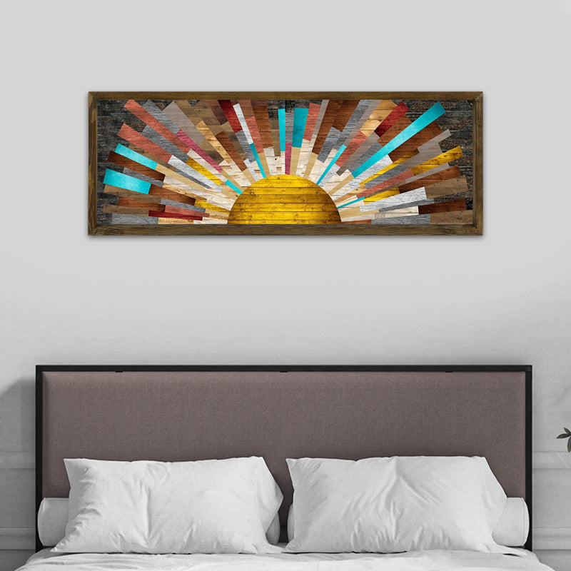 Digital картина "The Sun" с дървена рамка 120x40x3.5cm