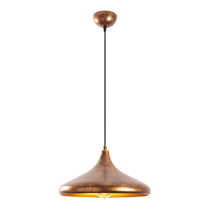 Barek E27 metallic ceiling lamp in bronze color Φ34x119cm.