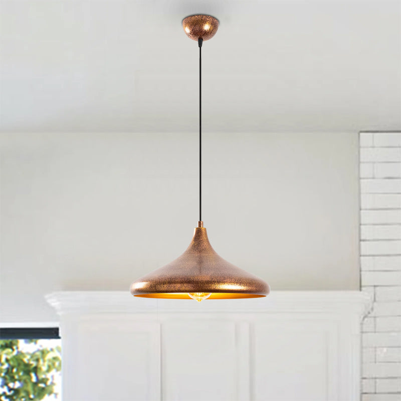 Barek E27 metallic ceiling lamp in bronze color Φ34x119cm.