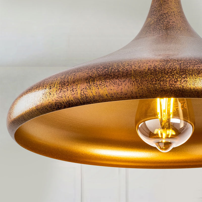 Barek E27 metallic ceiling lamp in bronze color Φ34x119cm.