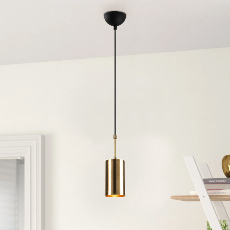 Kem E27 metallic ceiling lamp in gold color Φ9x124cm.