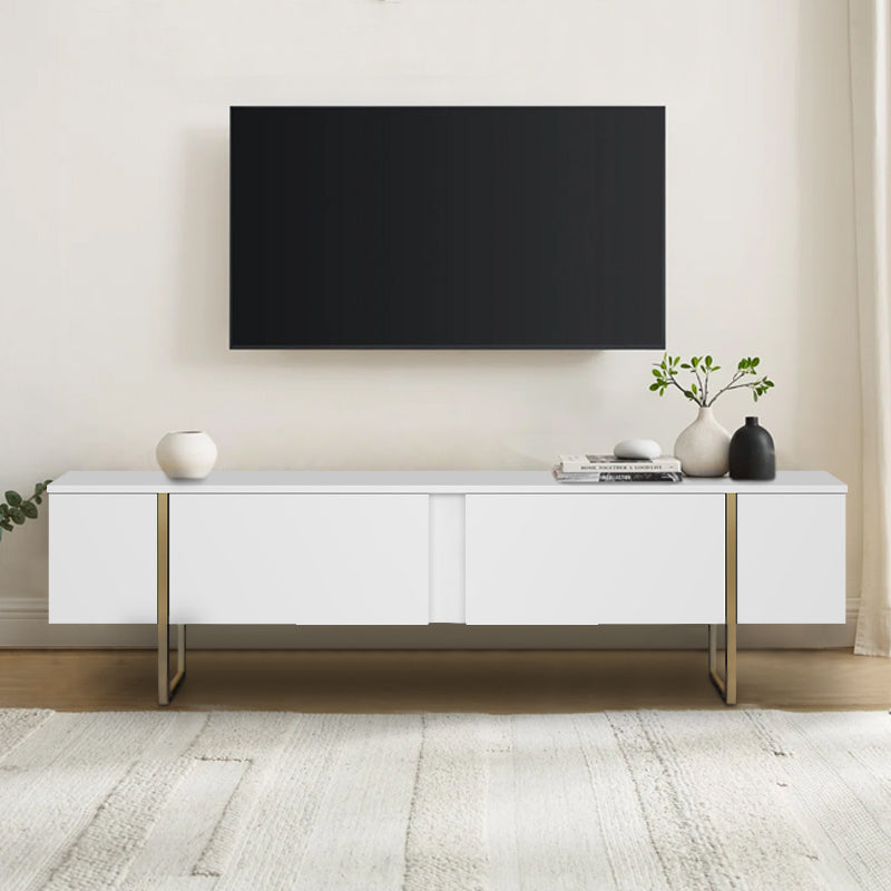 Меламинов шкаф за телевизор Luxe в бяло - златно 180x30x50cm.