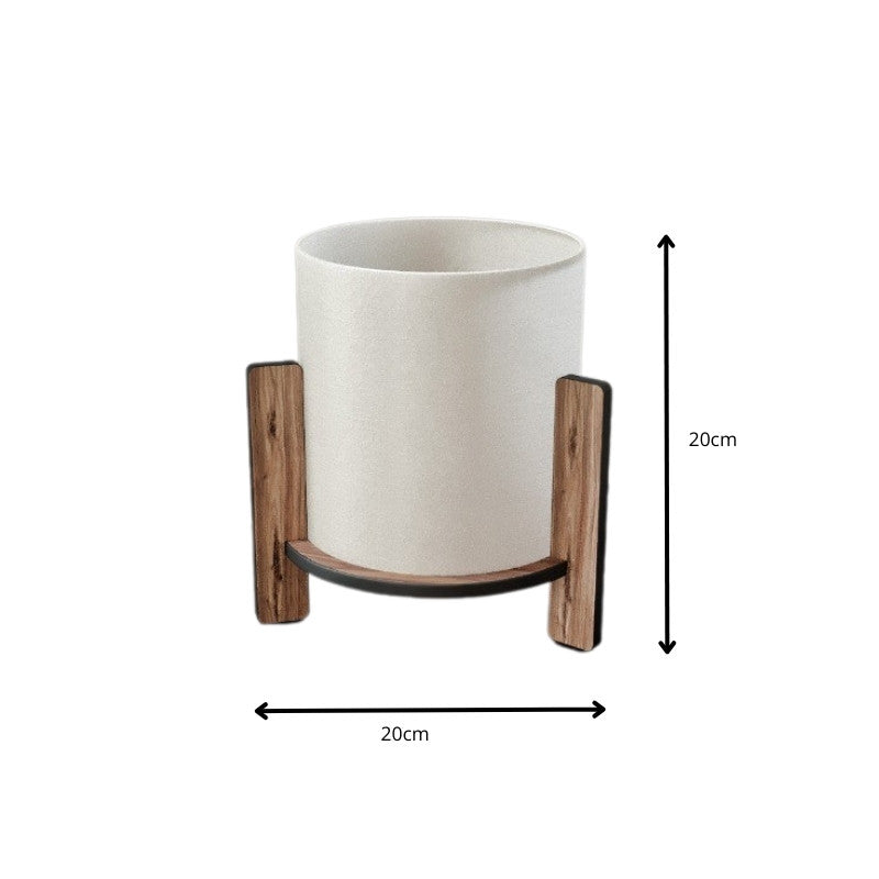 Пискова MDF настолна лампа E27 в цвят орех - крем Ø20x20cm.