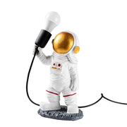 Astronaut полиестерна настолна лампа в бял цвят 20x15x32cm.