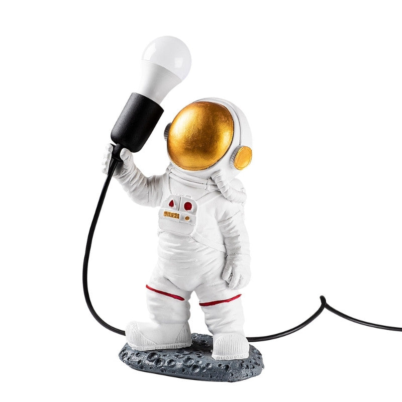 Astronaut полиестерна настолна лампа в бял цвят 20x15x32cm.