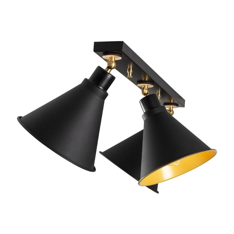Arden E27 метален трикамерен плафон в черен цвят 72x20x26cm.