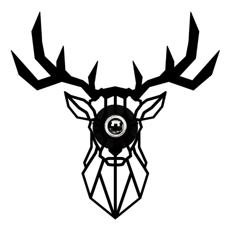 Deer E27 стенен аплик в черен цвят 55x12x55cm.