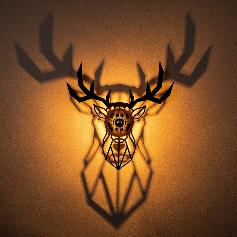 Deer E27 стенен аплик в черен цвят 55x12x55cm.