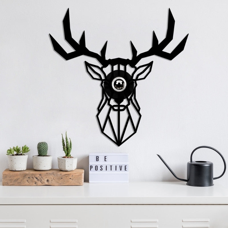 Deer E27 стенен аплик в черен цвят 55x12x55cm.