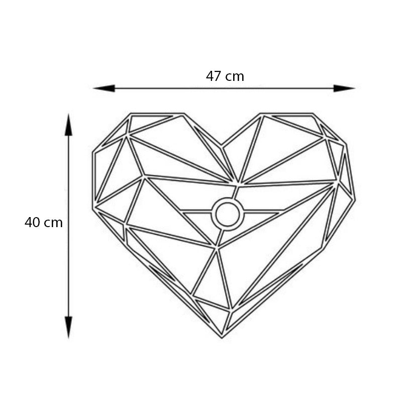 Heart E27 стенна лампа в черен цвят 47x12x40cm.
