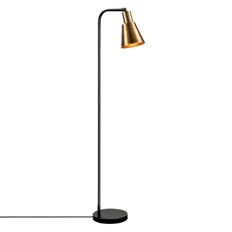 Balbin метална лампа за под в черно - златист винтидж цвят Ø30x120cm.