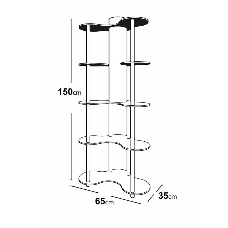 Nova II подова лампа MDF - PVC плат в черно - цвят орех 65x35x150cm.