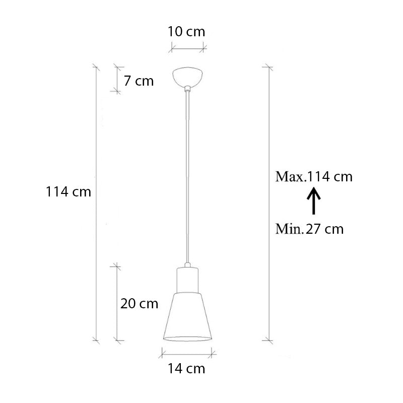 Vinci I E27 метална плафониера в меден винтидж цвят Ø14x114cm.