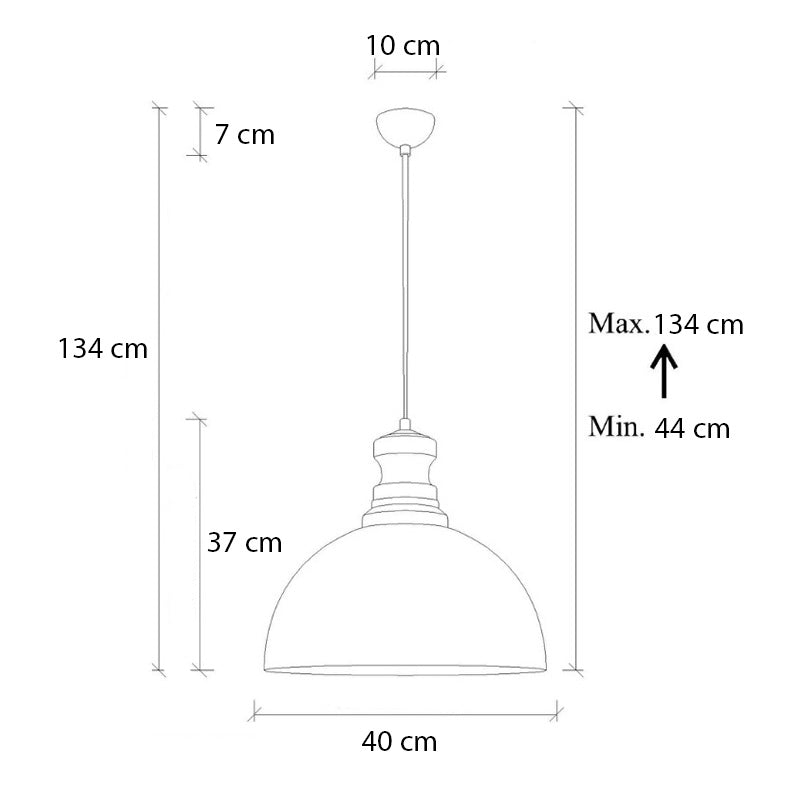 Vinci III E27 метален таванен полилей в меден винтидж цвят Ø40x134cm.