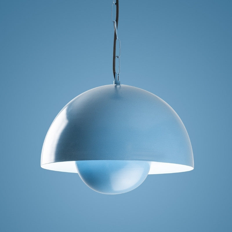 Neptun E27 метална таванна лампа в светлосин цвят Ø30x70cm.