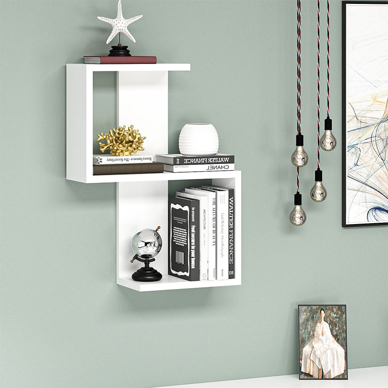 Стена рафт Octa от меламин в бял цвят 45x16.4x60cm.