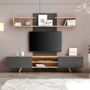 Giacomo TV Unit в сапфирен дъб - антрацитен цвят 180x40x45cm.