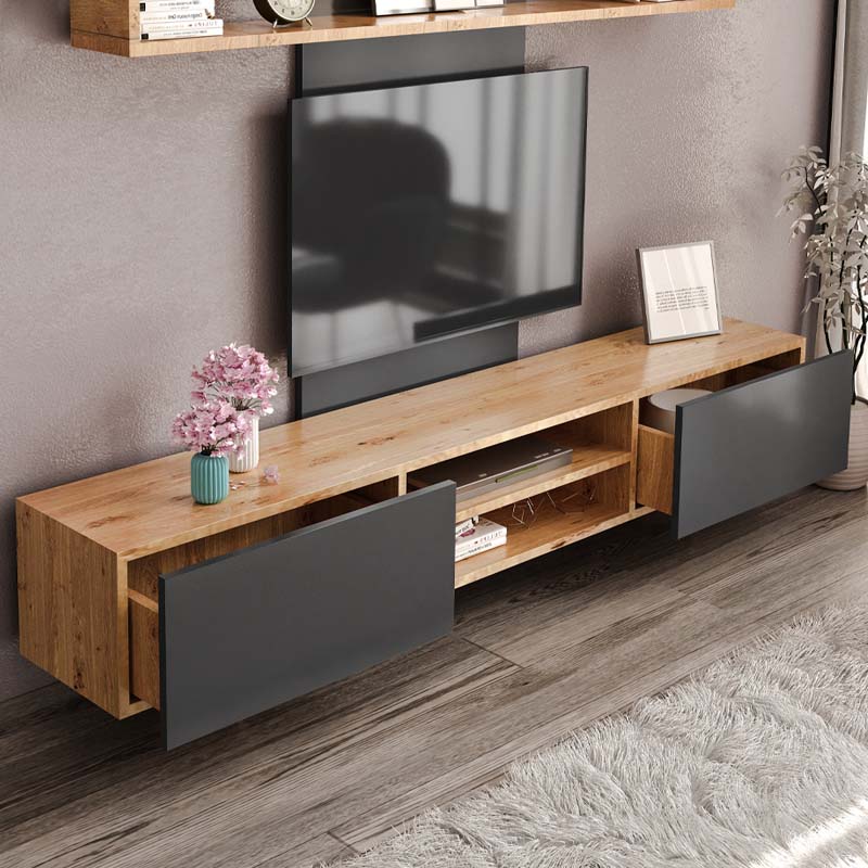 Giacomo TV Unit в сапфирен дъб - антрацитен цвят 180x40x45cm.