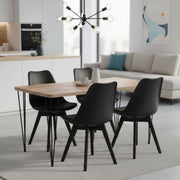 Dining Трапезен комплект 5 части Roger - Viva MDF - pp акация цвят - черен 120x70x75cm.