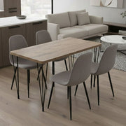 Dining Трапезен комплект 5 части Roger - Iris MDF - плат акация цвят - бежов 120x70x75cm.