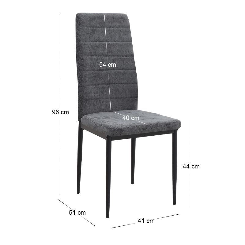 Dining Трапезен комплект 5 части Roger - Rosa MDF - плат акация цвят - сив 120x70x75cm.