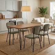 Dining Трапезен комплект 5 части Roger - Kevin MDF - плат акция цвят - зелен 120x70x75cm.