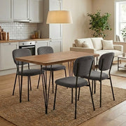 Dining Трапезен комплект 5 части Roger - Kevin MDF - плат акция цвят - сив 120x70x75cm.