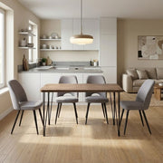 Dining трапезен комплект 5 части Roger - Christy MDF - плат акация цвят - бежов 120x70x75cm.