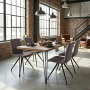 Dining Трапезен комплект 5 части Roger - Bianca MDF - плат акация цвят - бежов 120x70x75cm.