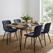 Dining Трапезен комплект 5 части Roger - Chiara MDF - плат акация цвят - антрацит 120x70x75cm.
