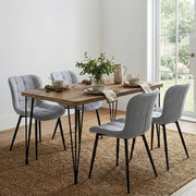 Dining Трапезен комплект 5 части Roger - Chiara MDF - плат акация цвят - сив 120x70x75cm.