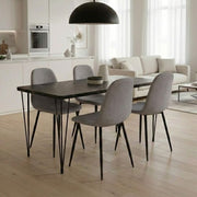 Dining трапезен комплект 5 части Roger - Iris MDF - плат черен мрамор, бежов 120x70x75cm