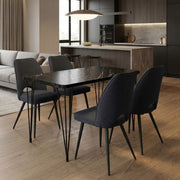 Dining Трапезен комплект Roger - Christy MDF - плат черен мрамор - антрацит 120x70x75cm