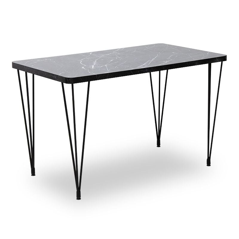 Dining трапезен комплект 5 части Roger - Christy MDF - плат черен мрамор, горчица 120x70x75cm