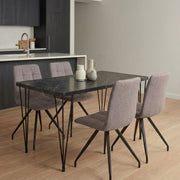 Dining трапезен комплект 5 части Roger - Bianca MDF - плат черен мрамор, бежов 120x70x75cm