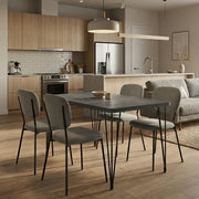 Dining Трапезен комплект 5 части Roger - Kevin MDF - плат бетон сив цвят - маслина 120x70x75cm.