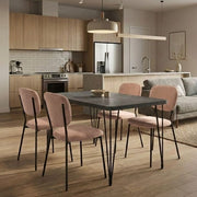 Dining Трапезен комплект 5 части Roger - Kevin MDF - плат бетон сив цвят - мокачино 120x70x75cm.