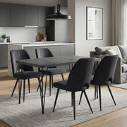 Dining Трапезен комплект 5 части Roger - Christy MDF - плат бетон сив цвят - антрацит 120x70x75cm.