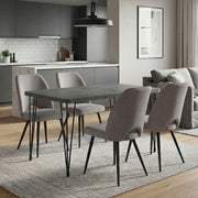 Dining трапезен комплект 5 части Roger - Christy MDF - плат бетон сив цвят - бежов 120x70x75cm