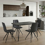Dining трапезен комплект 5 части Roger - Bianca MDF - плат бетон сив цвят - сив 120x70x75cm.