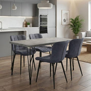 Dining Трапезен комплект 5 части Roger - Chiara MDF - плат бетон сив цвят - антрацит 120x70x75cm.