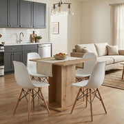 Dining Трапезен комплект 5 части Allos - Nova sapphire дъб цвят - бял 75x75x77cm.
