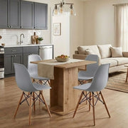 Dining Трапезен комплект 5 части Allos - Nova sapphire цвят дъб - сив 75x75x77cm.