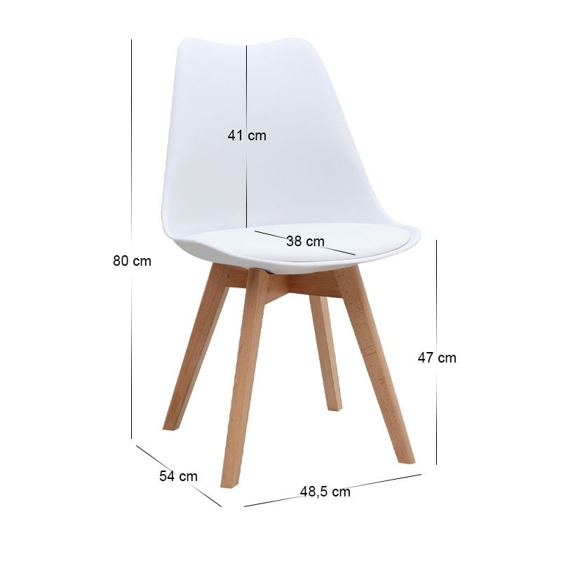 Dining Трапезен комплект 5 части Allos - Viva sapphire дъб цвят - бели/естествени крака 75x75x77cm.