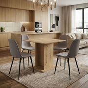 Dining Трапезен комплект 5 части Allos - Iris сапфирен дъб цвят - бежов 75x75x77cm.