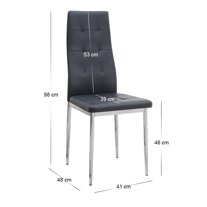 Dining Трапезен комплект 5 части Allos - Rosa сапфирен дъб - черен 75x75x77cm